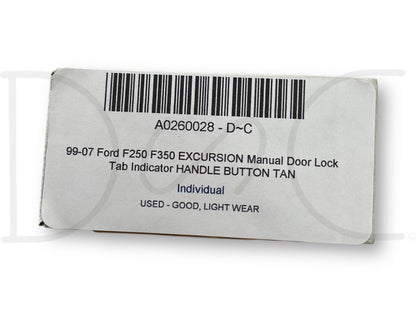 99-07 Ford F250 F350 Excursion Manual Door Lock Tab Indicator Handle Button Tan