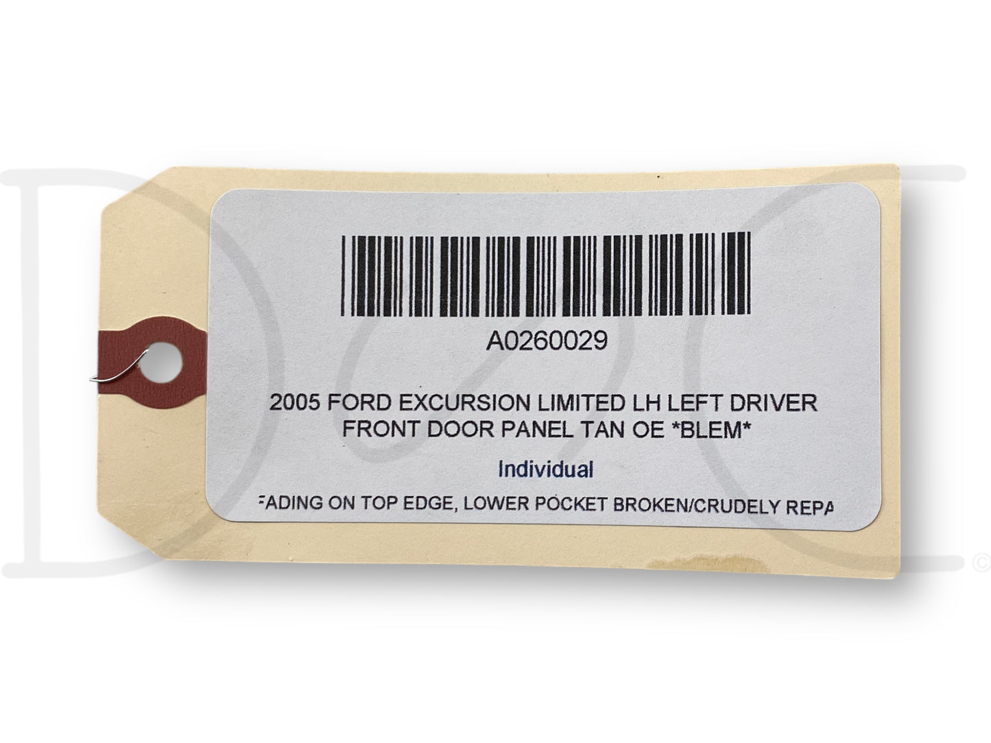 2005 Ford Excursion Limited LH Left Driver Front Door Panel Tan OE *Blem*