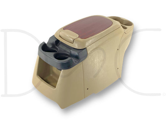 00-05 Ford Excursion Limited Center Console Floor Storage Tan W/ Media Controls