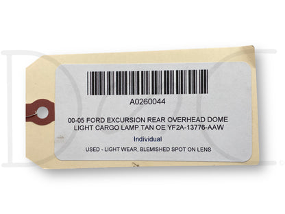 00-05 Ford Excursion Rear Overhead Dome Light Cargo Lamp Tan OE Yf2A-13776-Aaw
