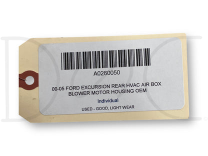 00-05 Ford Excursion Rear HVAC Air Box Blower Motor Housing OEM