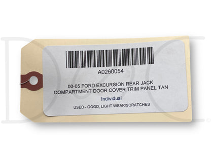 00-05 Ford Excursion Rear Jack Compartment Door Cover Trim Panel Tan OE