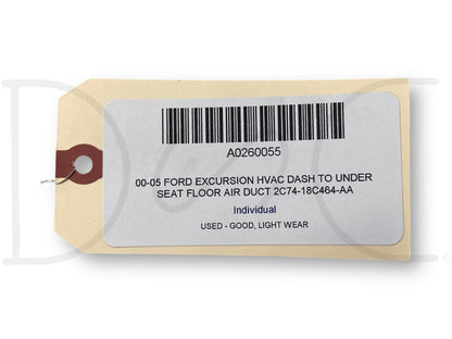 00-05 Ford Excursion HVAC Dash To Under Seat Floor Air Duct 2C74-18C464-Aa