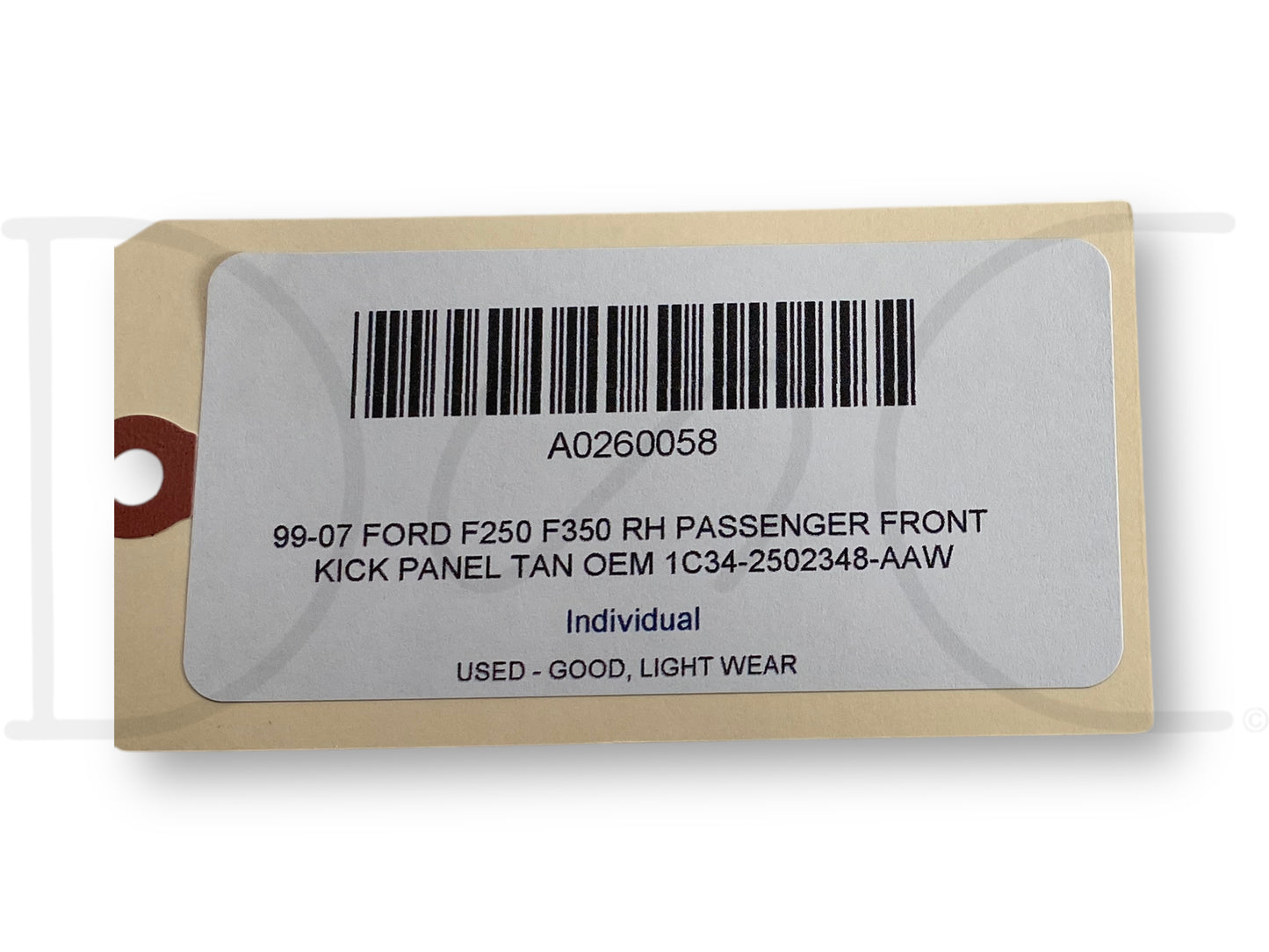 99-07 Ford F250 F350 RH Passenger Front Kick Panel Tan OEM 1C34-2502348-Aaw