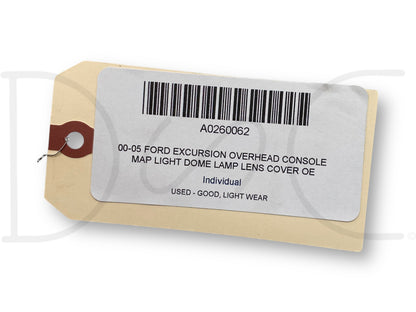 00-05 Ford Excursion Overhead Console Map Light Dome Lamp Lens Cover OE