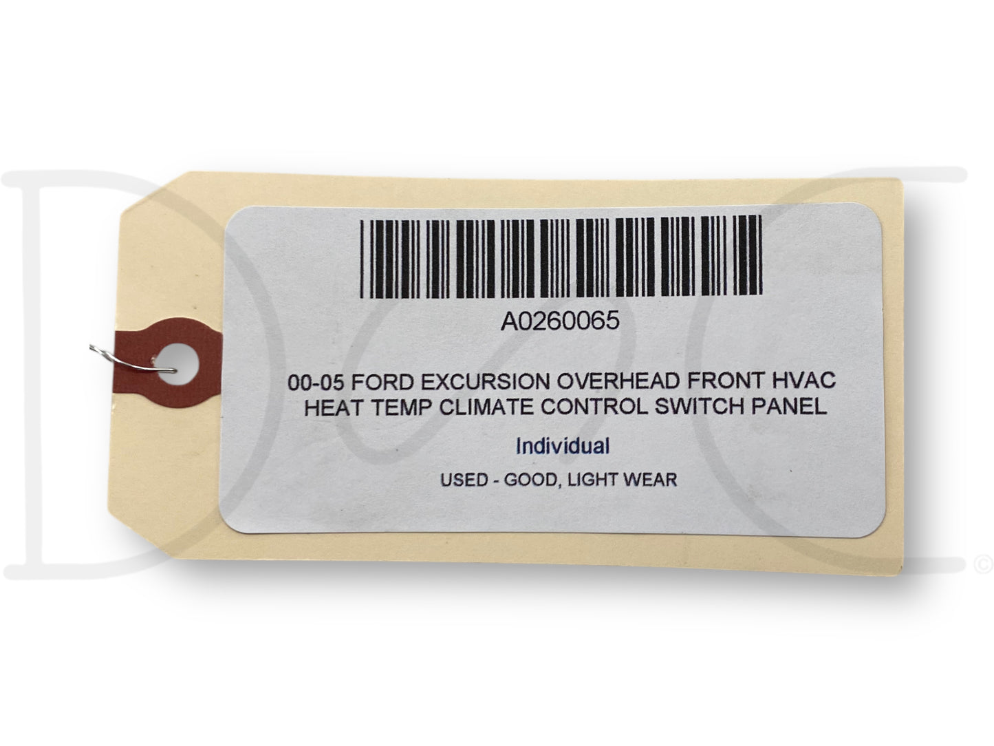 00-05 Ford Excursion Overhead Front HVAC Heat Temp Climate Control Switch Panel