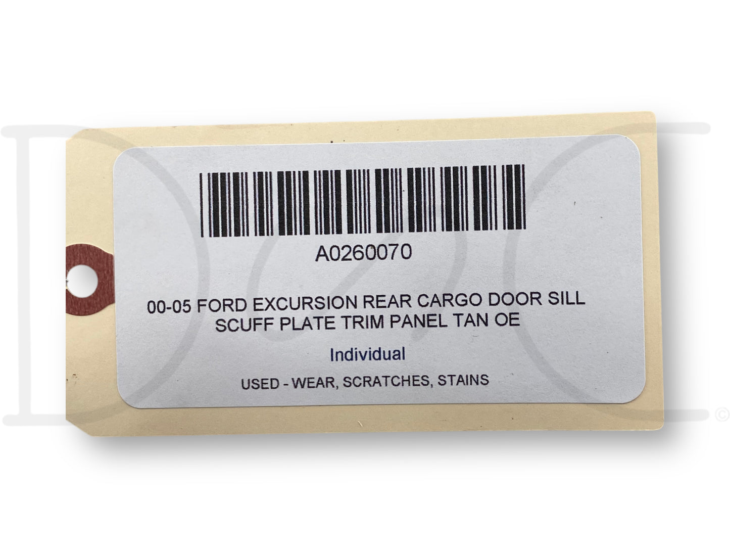 00-05 Ford Excursion Rear Cargo Door Sill Scuff Plate Trim Panel Tan OE