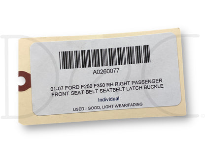 01-07 Ford F250 F350 RH Right Passenger Front Seat Belt Seatbelt Latch Buckle