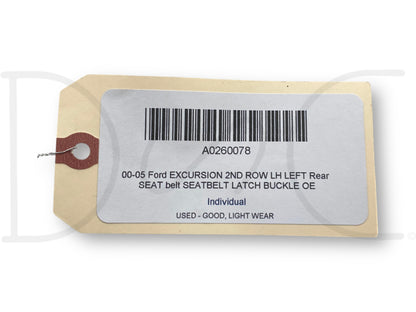 00-05 Ford Excursion 2nd Row LH Left Rear Seat Belt Seatbelt Latch Buckle OE