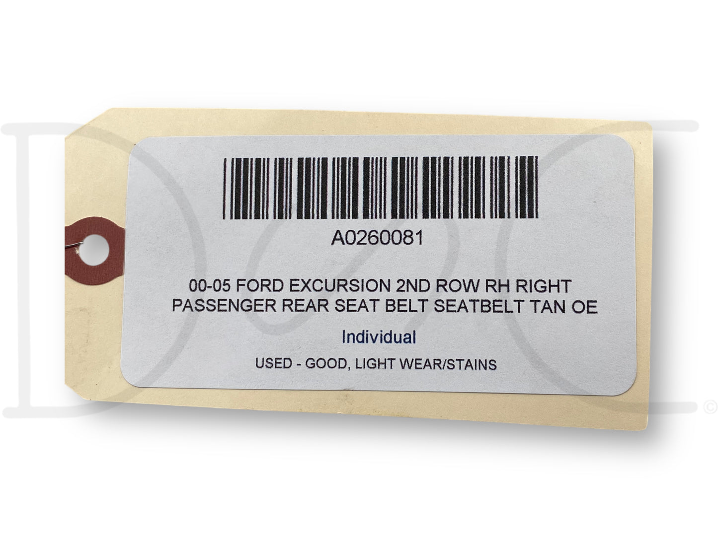 00-05 Ford Excursion 2nd Row RH Right Passenger Rear Seat Belt Seatbelt Tan OE