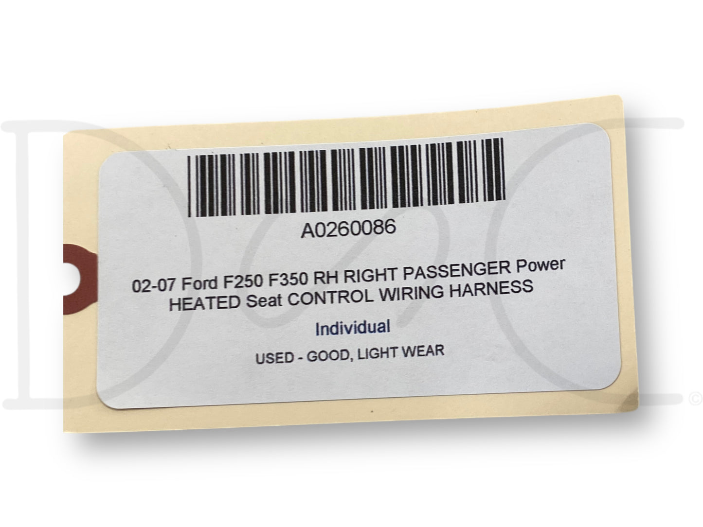 02-07 Ford F250 F350 RH Right Passenger Power Heated Seat Control Wiring Harness