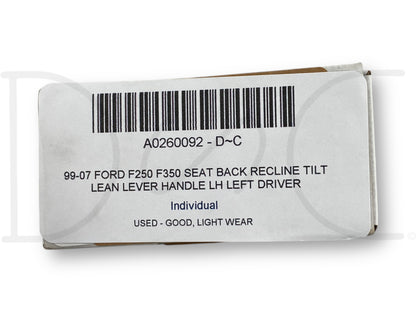 99-07 Ford F250 F350 Seat Back Recline Tilt Lean Lever Handle LH Left Driver