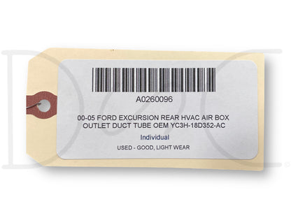 00-05 Ford Excursion Rear HVAC Air Box Outlet Duct Tube OEM Yc3H-18D352-AC