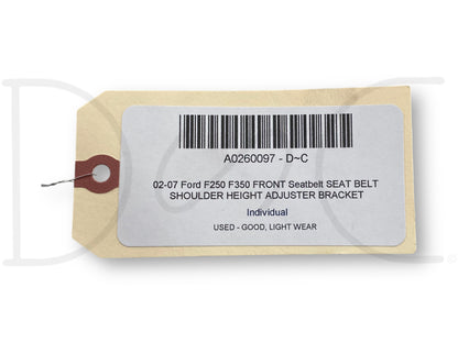 02-07 Ford F250 F350 Front Seatbelt Seat Belt Shoulder Height Adjuster Bracket