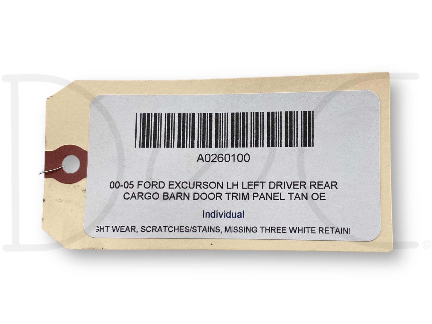 00-05 Ford Excurson LH Left Driver Rear Cargo Barn Door Trim Panel Tan OE