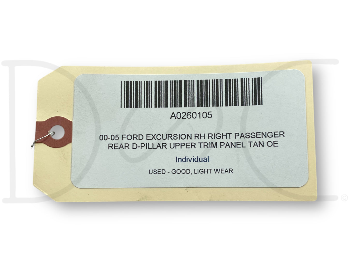 00-05 Ford Excursion RH Right Passenger Rear D-Pillar Upper Trim Panel Tan OE