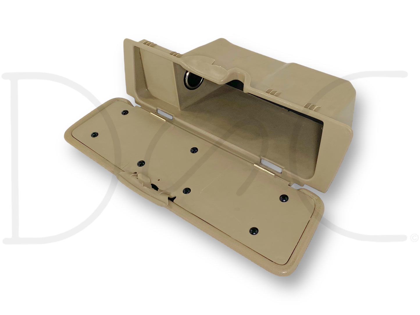 00-05 Ford Excursion 3rd Row Rear Armrest Storage Compartment Bin Tan OE