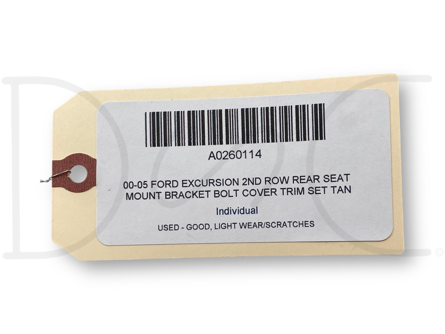 00-05 Ford Excursion 2nd Row Rear Seat Mount Bracket Bolt Cover Trim Set Tan