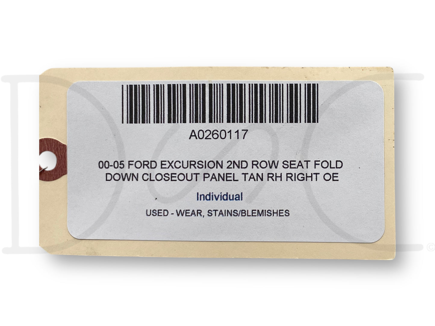 00-05 Ford Excursion 2Nd Row Seat Fold Down Closeout Panel Tan RH Right OE