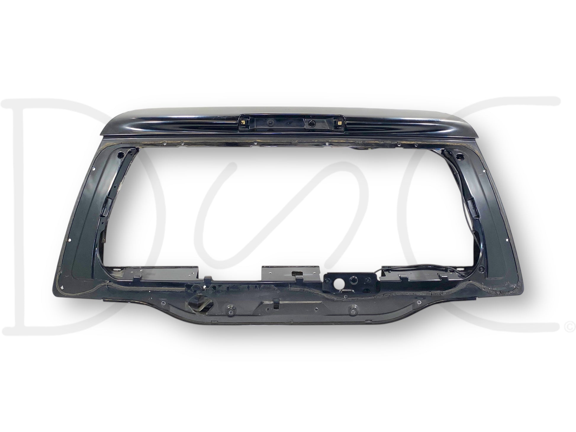 00-05 Ford Excursion Rear Upper Cargo Hatch Liftgate Lift Gate Ua Black OEM used part with light wear and scratches on top edge, compatible with 2000-2005 Ford Excursion models.