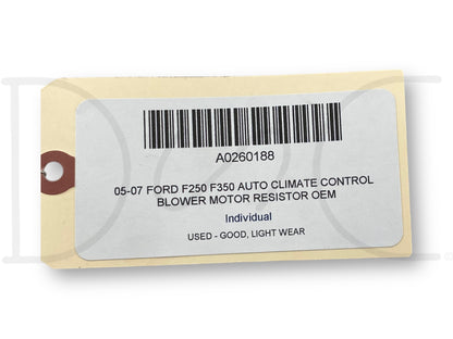 05-07 Ford F250 F350 Auto Climate Control Blower Motor Resistor OEM