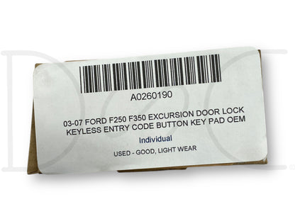 03-07 Ford F250 F350 Excursion Door Lock Keyless Entry Code Button Key Pad OEM