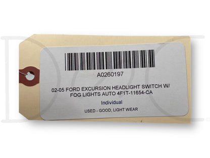 02-05 Ford Excursion Headlight Switch W/ Fog Lights Auto 4F1T-11654-Ca
