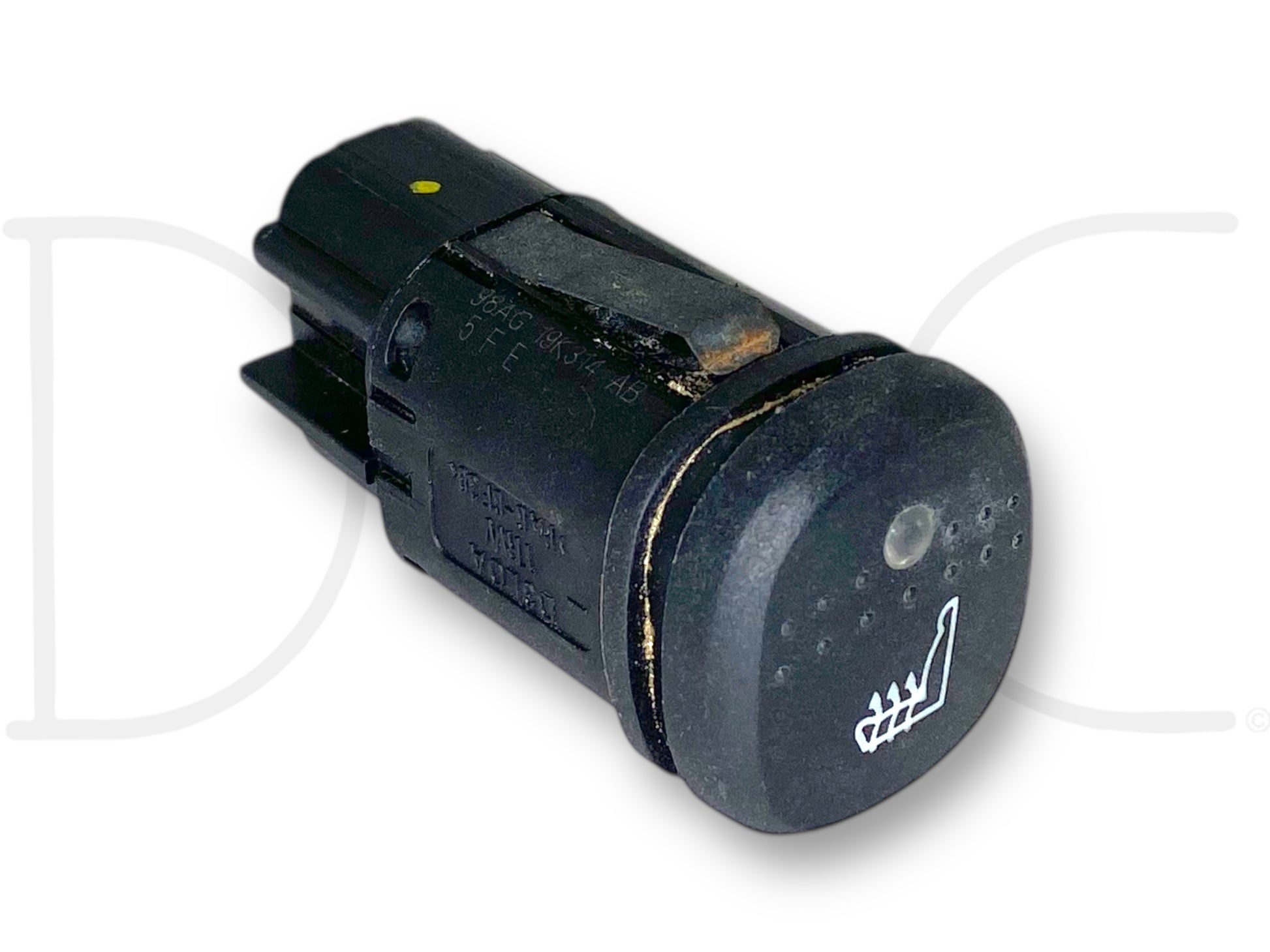 99-07 Ford F250 F350 Excursion Heated Seat Button Switch OE D3L0A, used with light wear, compatible with Ford Excursion and Super Duty trucks, black plastic housing