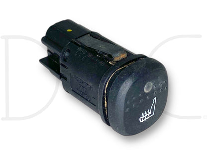 99-07 Ford F250 F350 Excursion Heated Seat Button Switch OE D3L0A, used with light wear, compatible with Ford Excursion and Super Duty trucks, black plastic housing