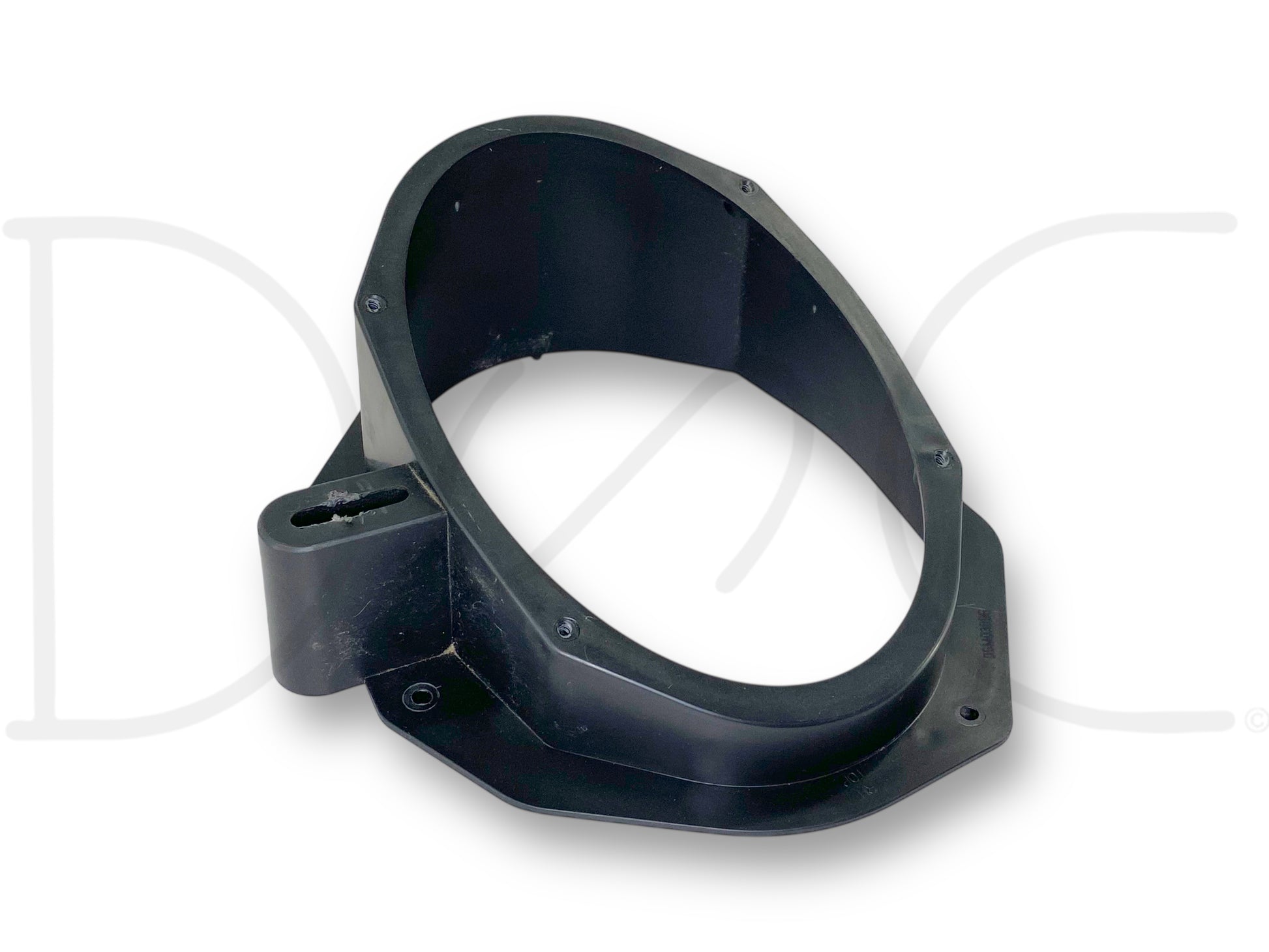 00-05 Ford Excursion RH Right Passenger Rear 3Rd Row Speaker Spacer Enclosure OE in black plastic, used condition with light wear, compatible with 2000-2005 Ford Excursion models.