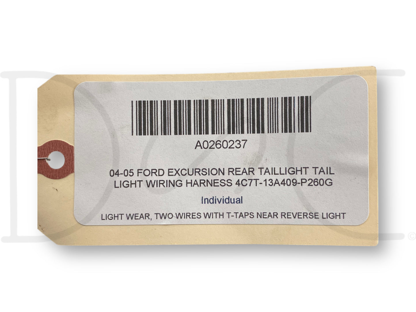 04-05 Ford Excursion Rear Taillight Tail Light Wiring Harness 4C7T-13A409-P260G