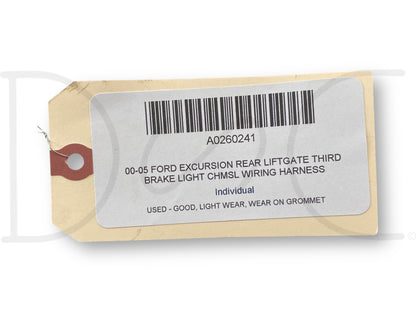 00-05 Ford Excursion Rear Liftgate Third Brake Light CHMSL Wiring Harness