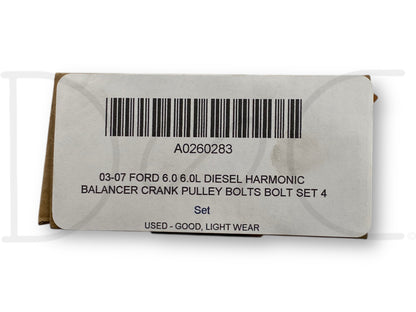 03-07 Ford 6.0 6.0L Diesel Harmonic Balancer Crank Pulley Bolts Bolt Set 4