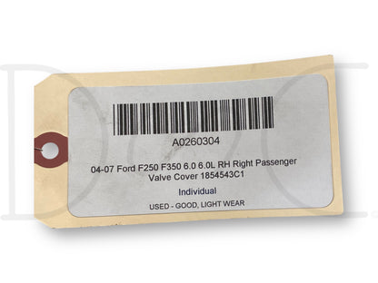 04-07 Ford F250 F350 6.0 6.0L RH Right Passenger Valve Cover 1854543C1