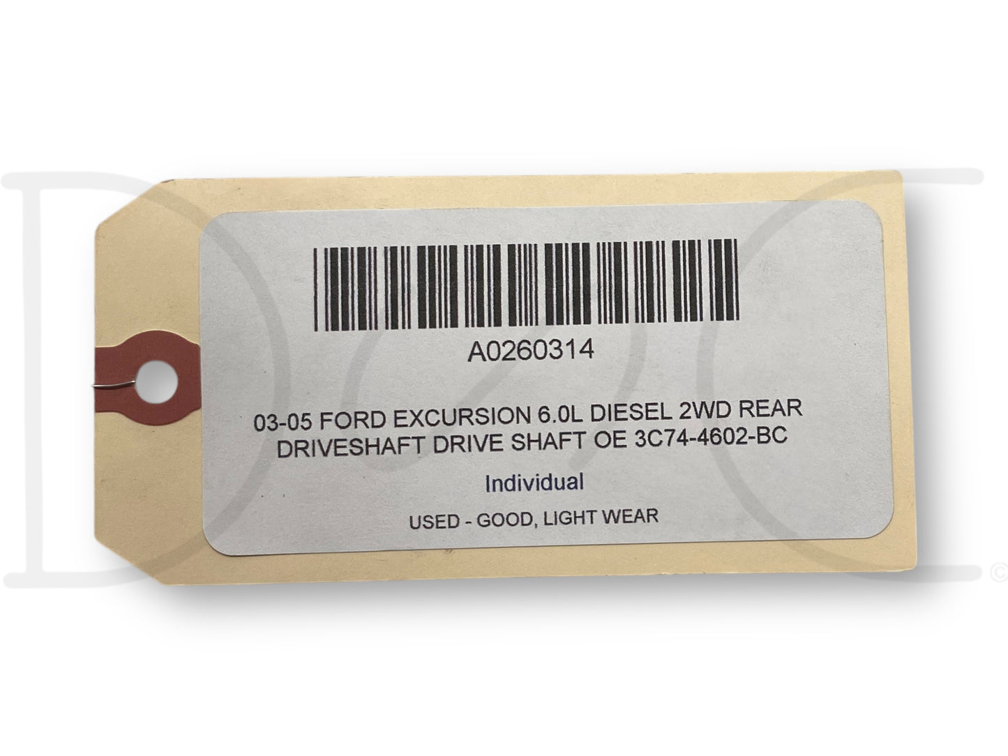 03-05 Ford Excursion 6.0L Diesel 2WD Rear Driveshaft Drive Shaft OE 3C74-4602-Bc