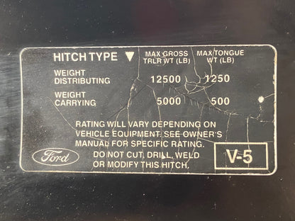 00-05 Ford Excursion Rear Trailer Receiver Hitch 2" V-5 OEM