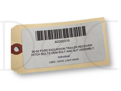 00-05 Ford Excursion Trailer Receiver Hitch Bolts OEM Bolt And Nut Assembly