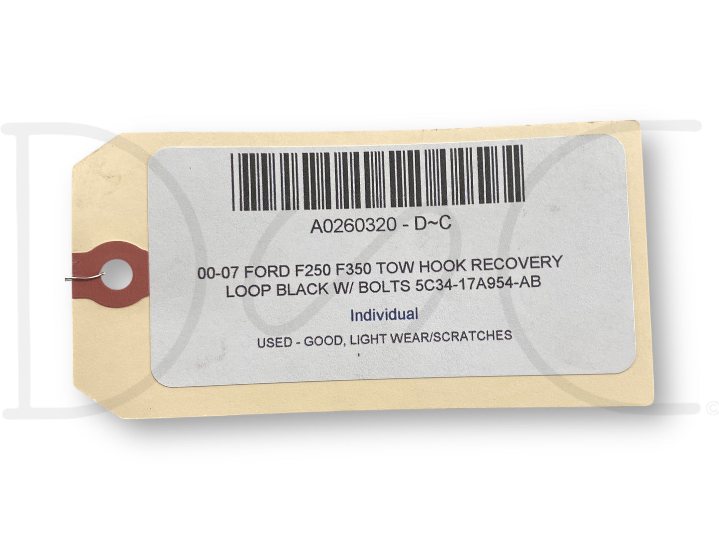 00-07 Ford F250 F350 Tow Hook Recovery Loop Black W/ Bolts 5C34-17A954-AB