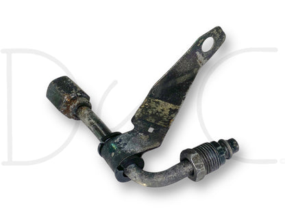05-07 Ford F250 F350 RH Right Hydrboost Line Elbow Hose Adapter OEM used part with light wear, removed from 2005 Ford Excursion Limited 6.0L diesel truck.