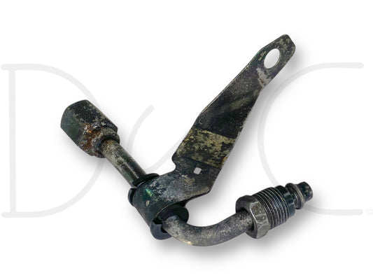 05-07 Ford F250 F350 RH Right Hydrboost Line Elbow Hose Adapter OEM used part with light wear, removed from 2005 Ford Excursion Limited 6.0L diesel truck.