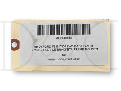 99-04 Ford F250 F350 2WD Radius Arm Bracket Set OE Brackets Frame Mounts