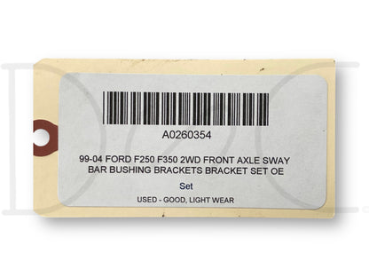 99-04 Ford F250 F350 2WD Front Axle Sway Bar Bushing Brackets Bracket Set OE