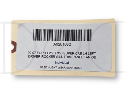 99-07 Ford F250 F350 Super Cab LH Left Driver Rocker Sill Trim Panel Tan OE