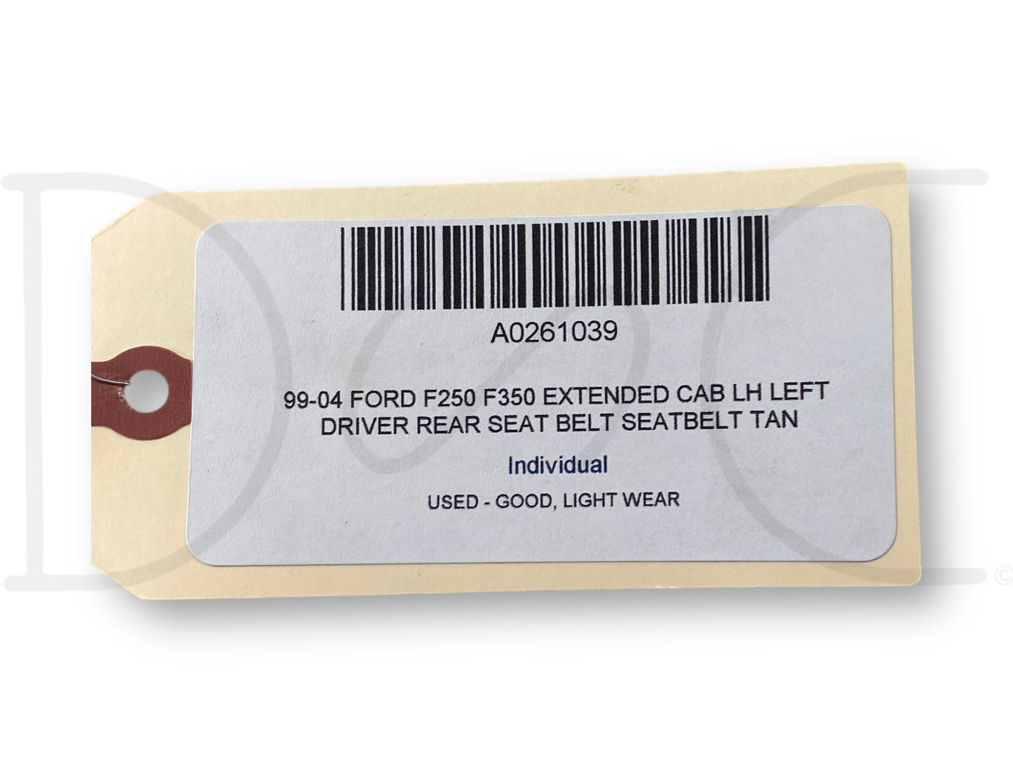 99-04 Ford F250 F350 Extended Cab LH Left Driver Rear Seat Belt Seatbelt Tan