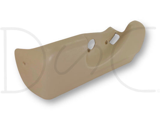 01-07 Ford F250 F350 Extended Cab LH Left Driver Seat Side Trim Bezel Tan in used good condition with light wear, compatible with 2001-2007 Ford Super Duty trucks.