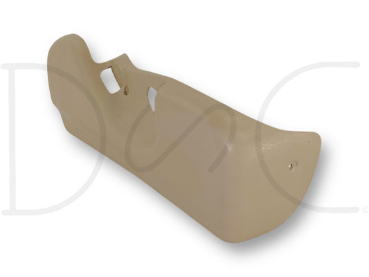 01-07 Ford F250 F350 Extended Cab RH Right Passenger Seat Side Trim Bezel OE Tan in used good condition with light wear, compatible with Super Duty trucks.