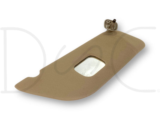 02-07 Ford F250 F350 RH Right Passenger Sun Visor Tan W/ Mirror OEM, used with light wear and small blemishes on the mirror glass, compatible with Super Duty trucks.
