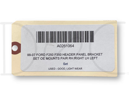 99-07 Ford F250 F350 Header Panel Bracket Set OE Mounts Pair RH Right LH Left