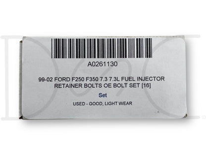 99-02 Ford F250 F350 7.3 7.3L Fuel Injector Retainer Bolts OE Bolt Set [16]