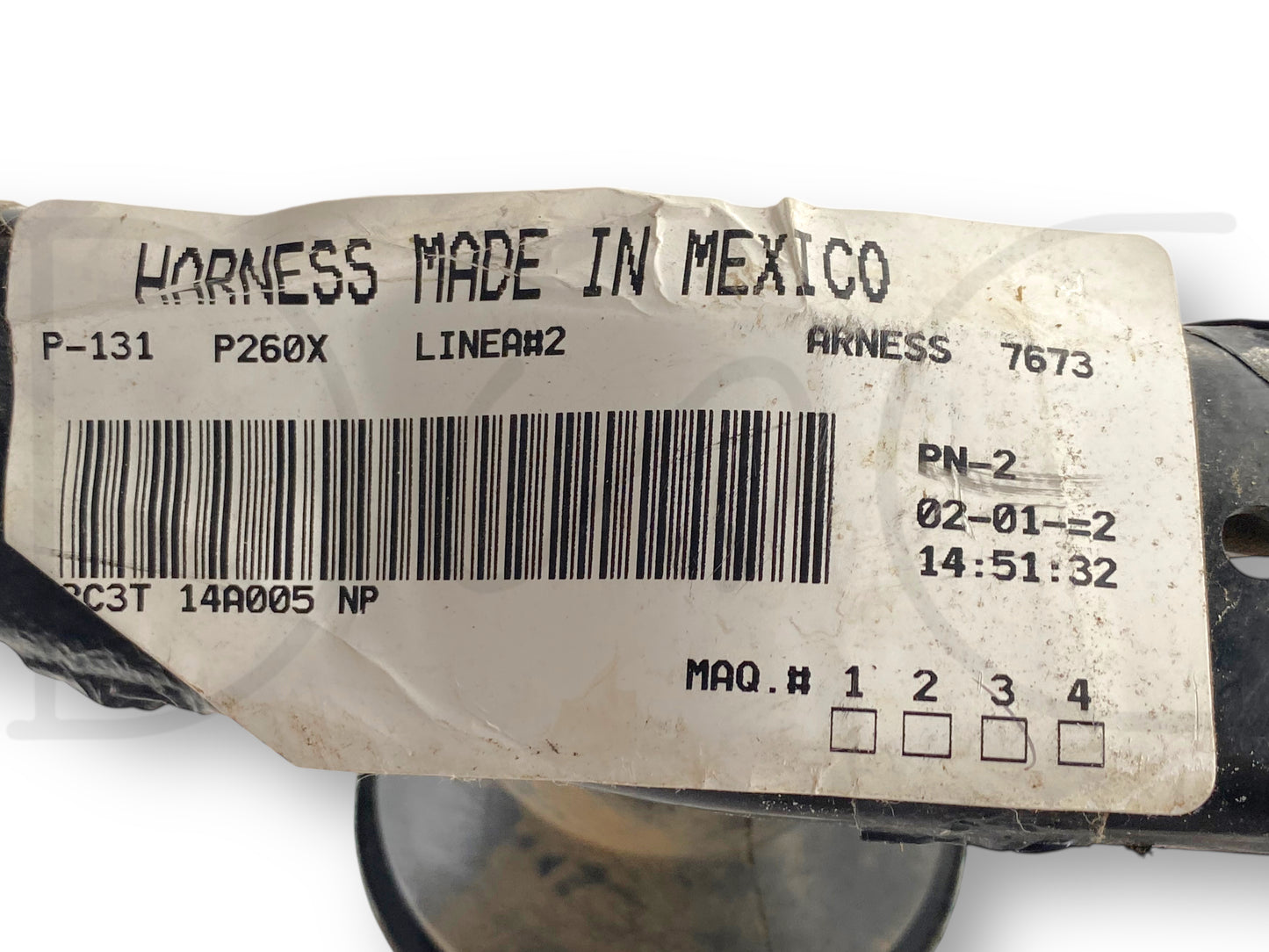 02 Ford F250 F350 XLT Extended Cab Interior Wiring Harness 2C3T-14A005-P260X Np